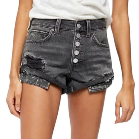 FREE PEOPLE Romeo Rolled‎ Cut Off Shorts Sz 27 - Picture 1 of 12